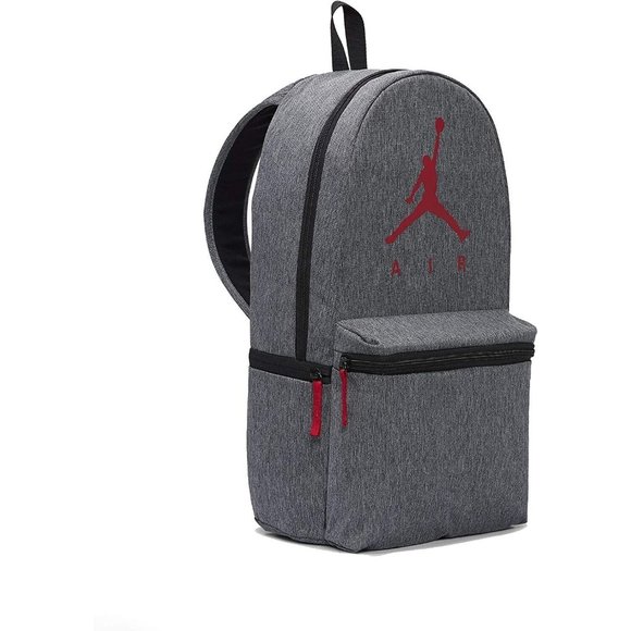 Nike Air Jordan Jumpman Kids Backpack School Sport L Grey Red Black 9B0462-R61 - Picture 3 of 9